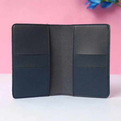 Personalized Initial Passport Cover with Patch - Blue